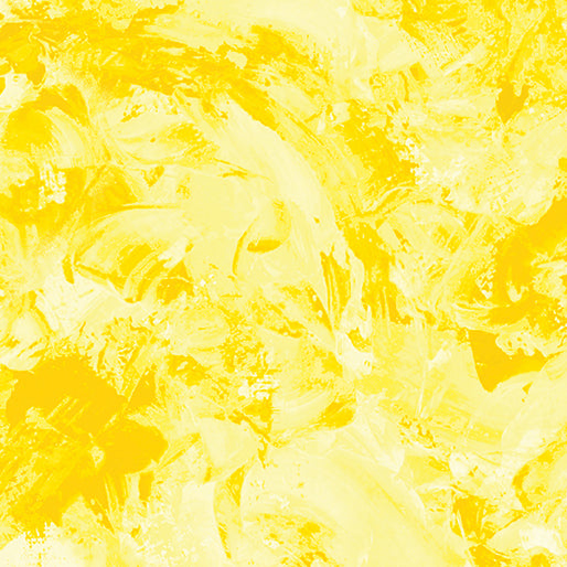 Sunshine Yellow Paint Splash 108" fabric by Benartex, 14162W-33