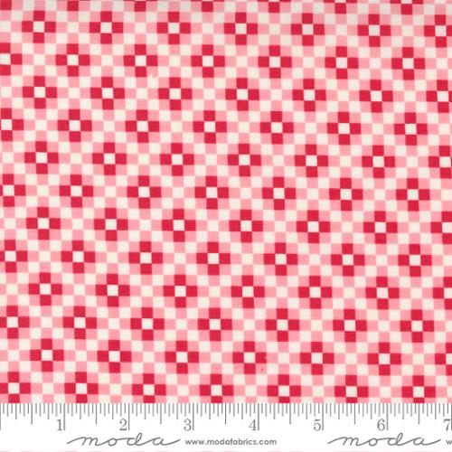 Cherry Red Love Lily 44" fabric by Moda, 24114 12, Rising Sun Check Blender