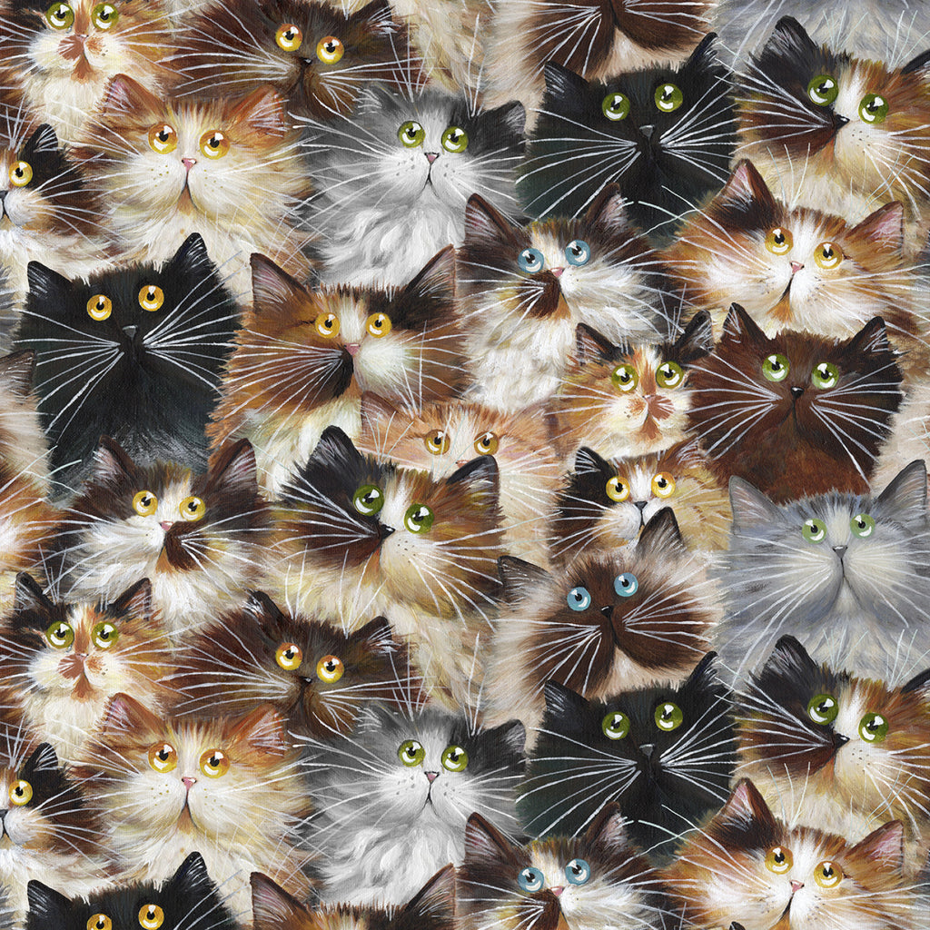 Fur Cat Pack 108" fabric by Windham, 54281W-1DES