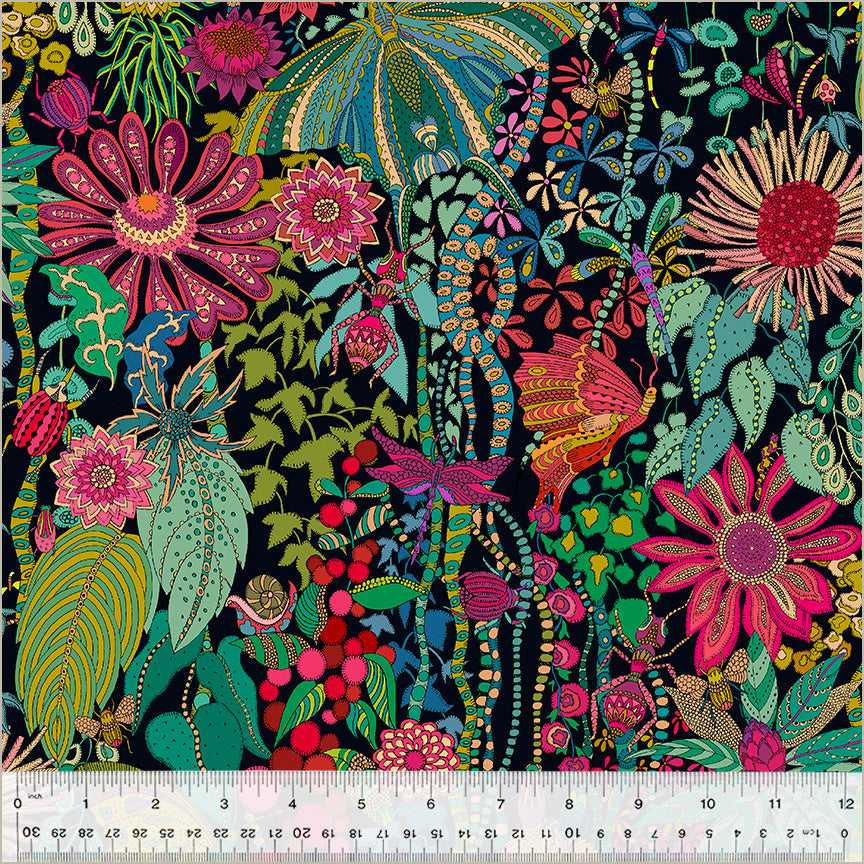 Twillight Dance Flowers 44" fabric by Windham, 54229D-1