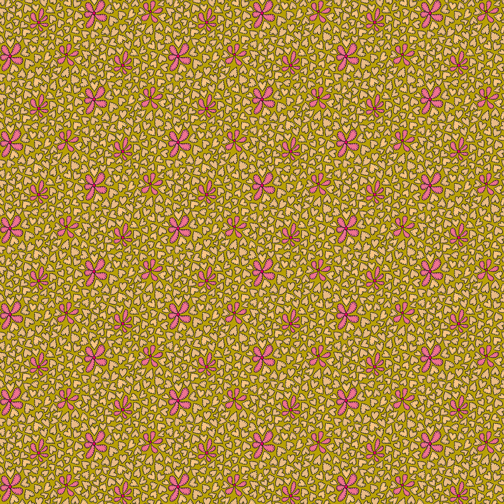 Mustard Dazzle Flowers 44" fabric by Windham, 54304D-7, Twillight
