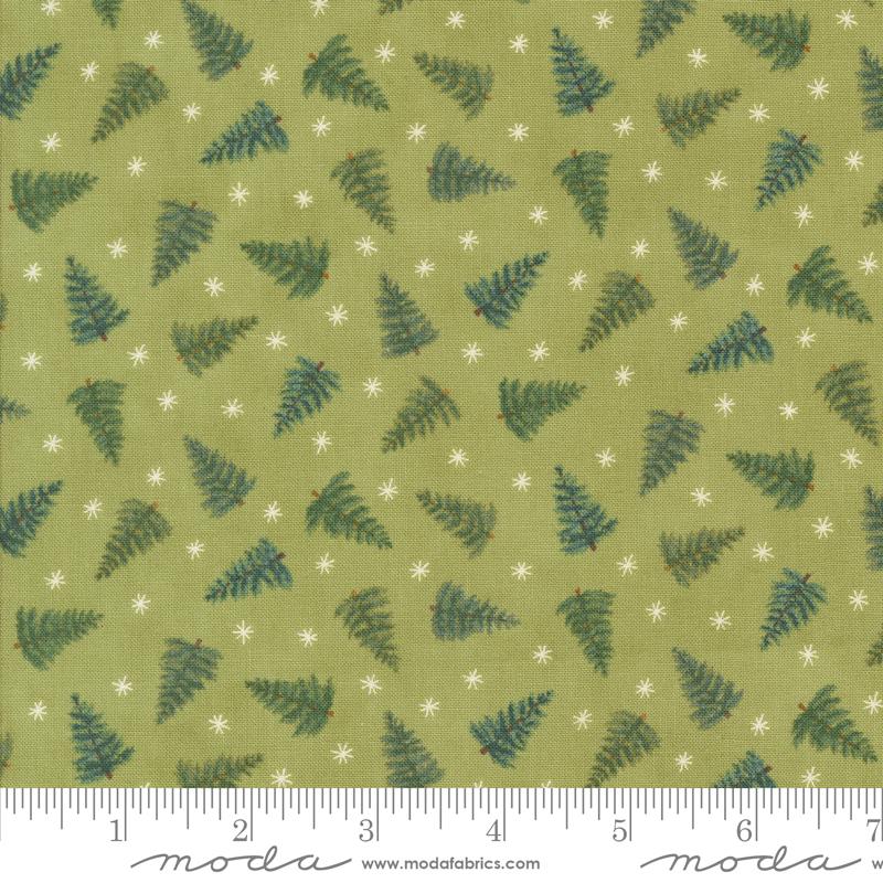 Winter Friends Green Trees 44" fabric by Moda, 56136 14