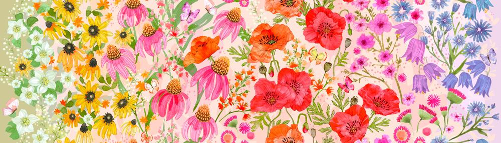 Superbloom Pastel 44" fabric by Moda, 48780 11, Robin Pickens