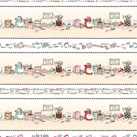 Kitchen Gadgets 44" fabric by Maywood, MAS9861-E, Happiness is Homemade