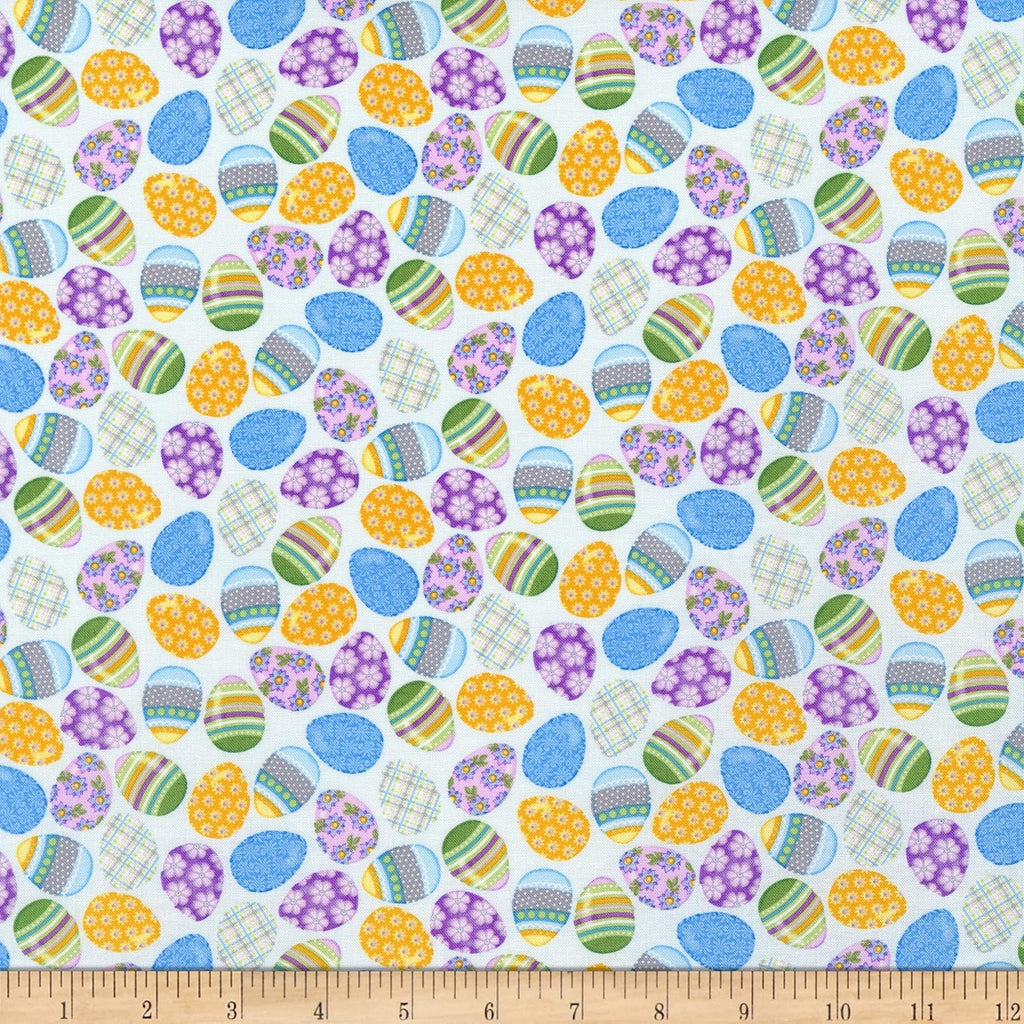 Spring Tossed Easter Eggs 44" fabric by Studio-E, 6018-95