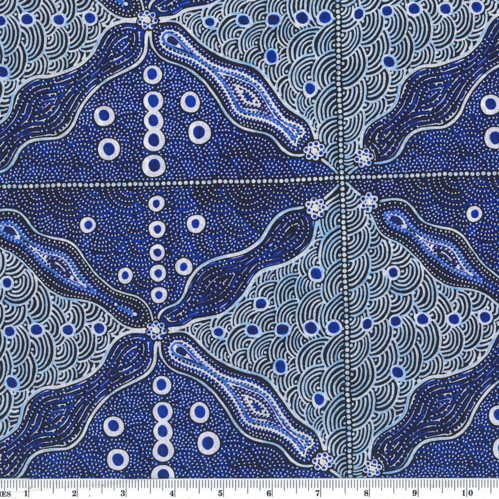 Bush Sweet Potataoe 44" fabric by M&S Textiles Australian Aboriginal, BSPBL