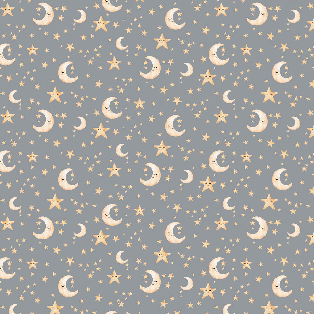 Gray Stellar Stars 44" fabric by Michael Miller, DC11629-Gray, Animal Babies