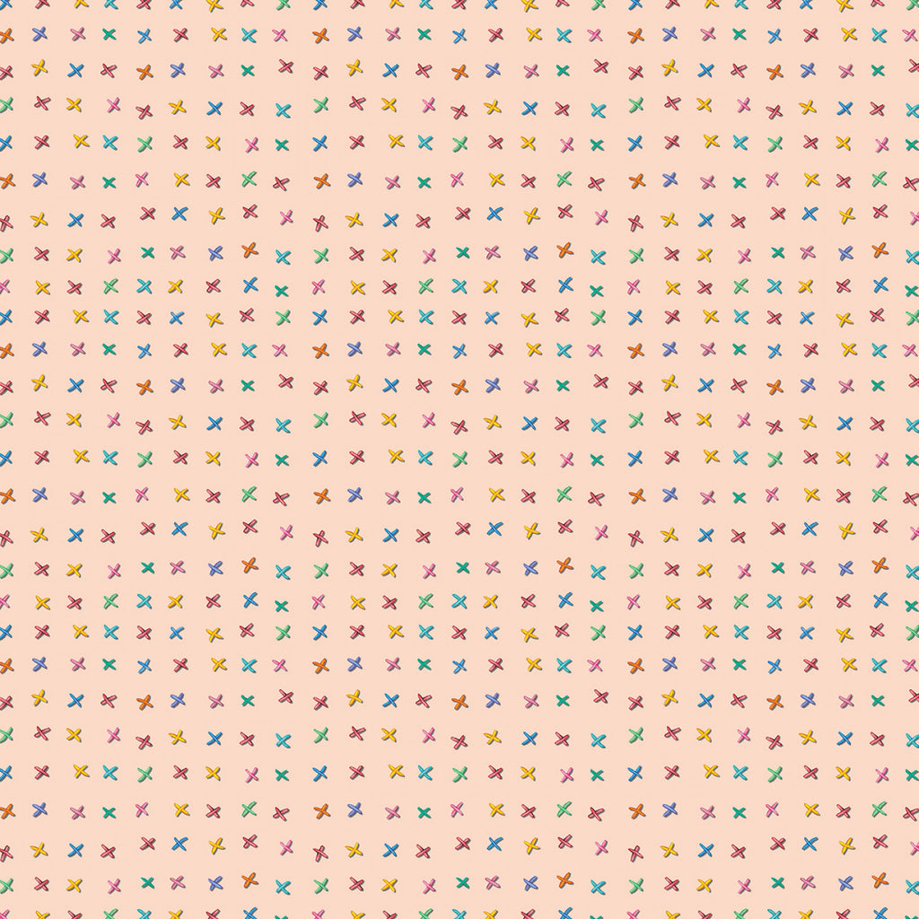 Creamsicle Cross Stitch 44" fabric by Michael Miller, DDC12152-CRMS, Absewlutely beautiful