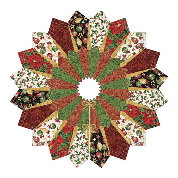 Hoffman California Metallic Dresden Tree Skirt Kit, QFDTS3-161, 40" diameter