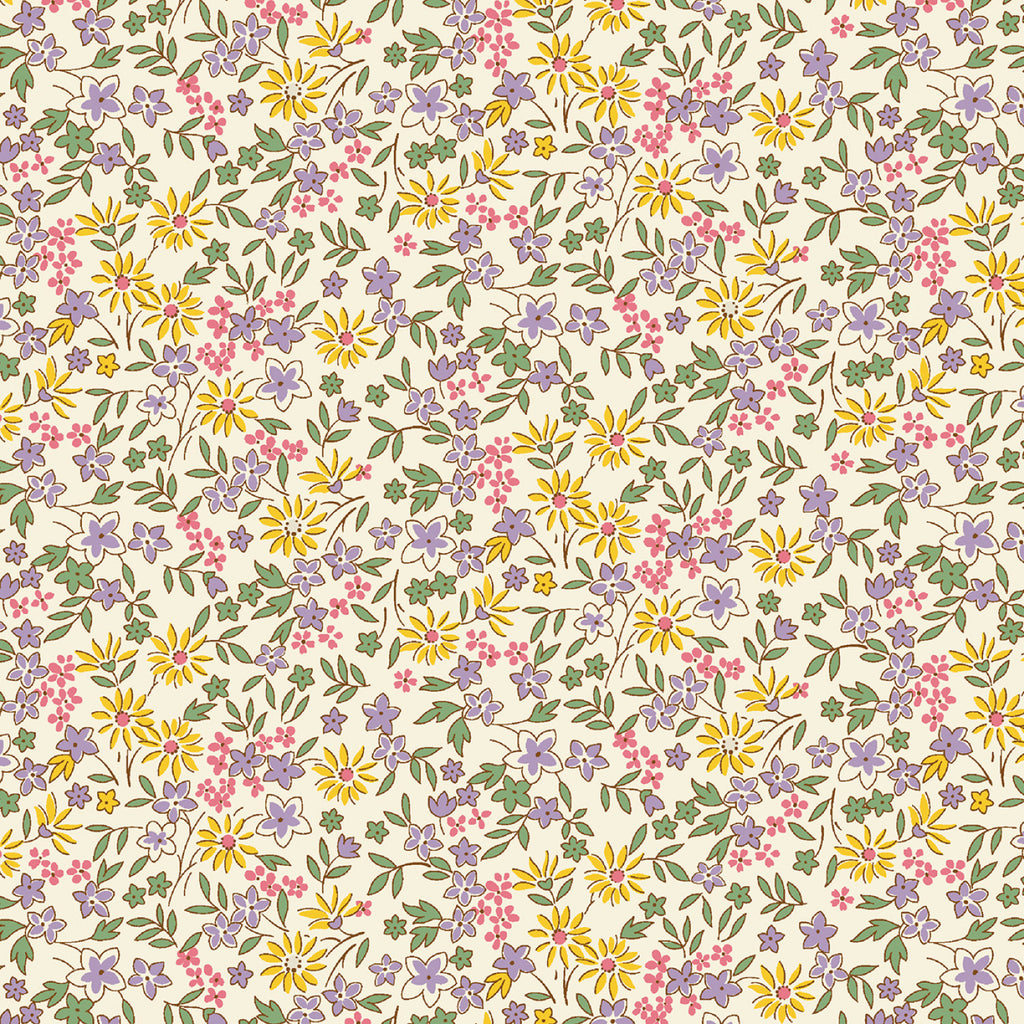 Aunt Gracie Calico Flowers 108" fabric by Marcus, R360884D-mlti