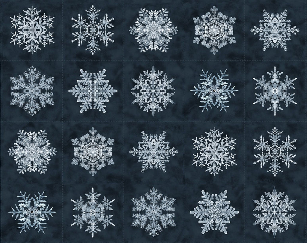Snowflakes 34" panel by Marcus, R650952D Navy