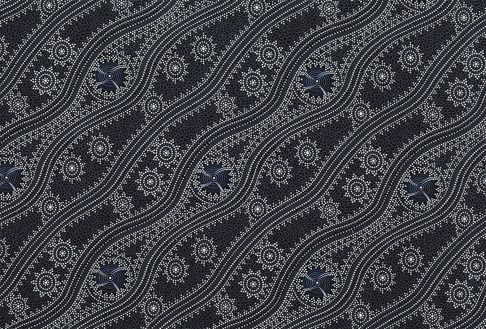 Stars in Sky Black 44" fabric by M&S Textiles, STSB