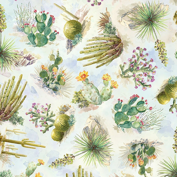 Desert Cactus 44" fabric by Hoffman, T4913-193, Southwestern Skies