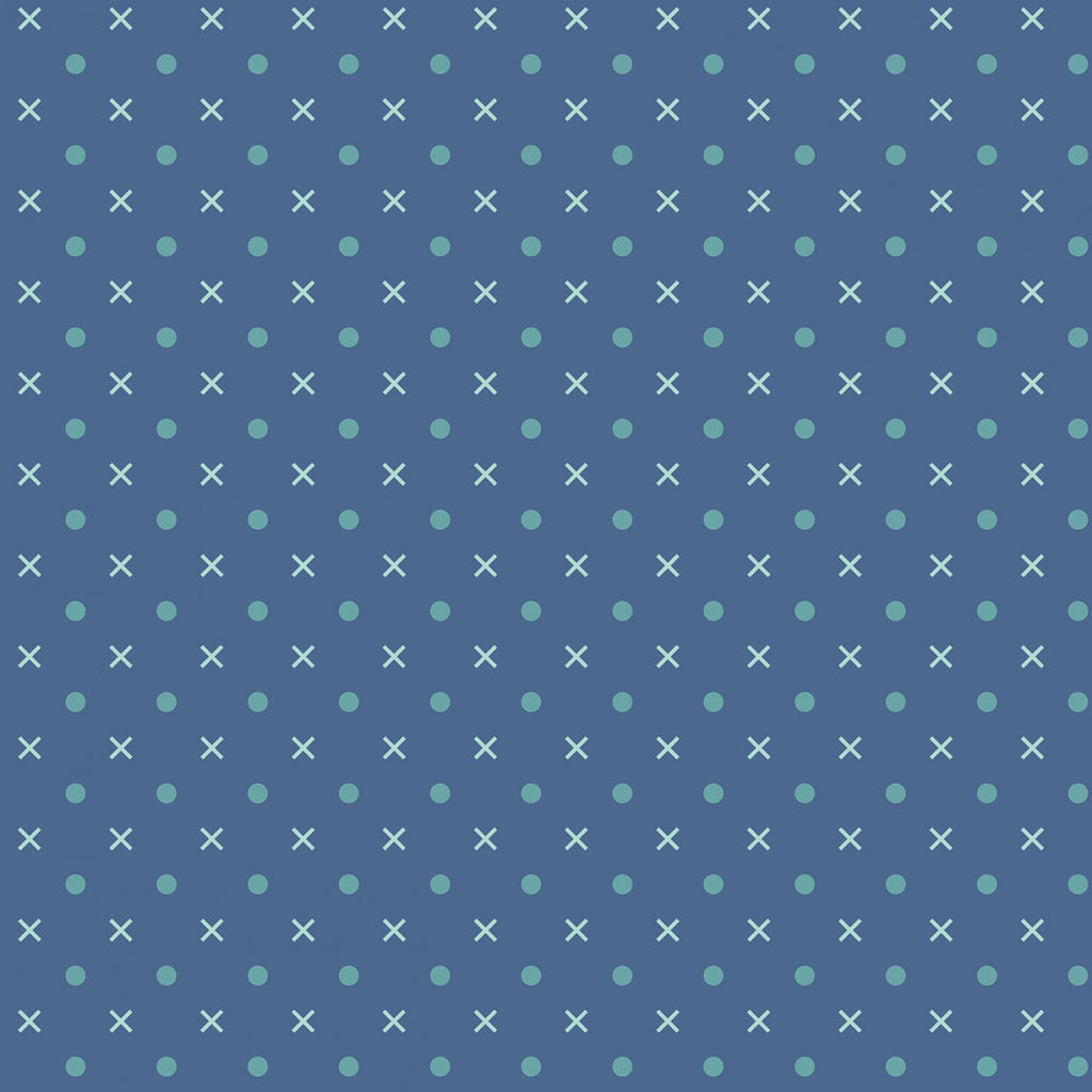 Denim Bee Dots 108" fabric by Riley Blake, WB14183