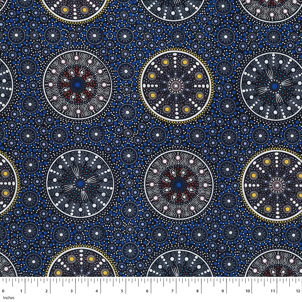 Wildflower After Rain Blue 44" fabric by M&S textiles, WARB