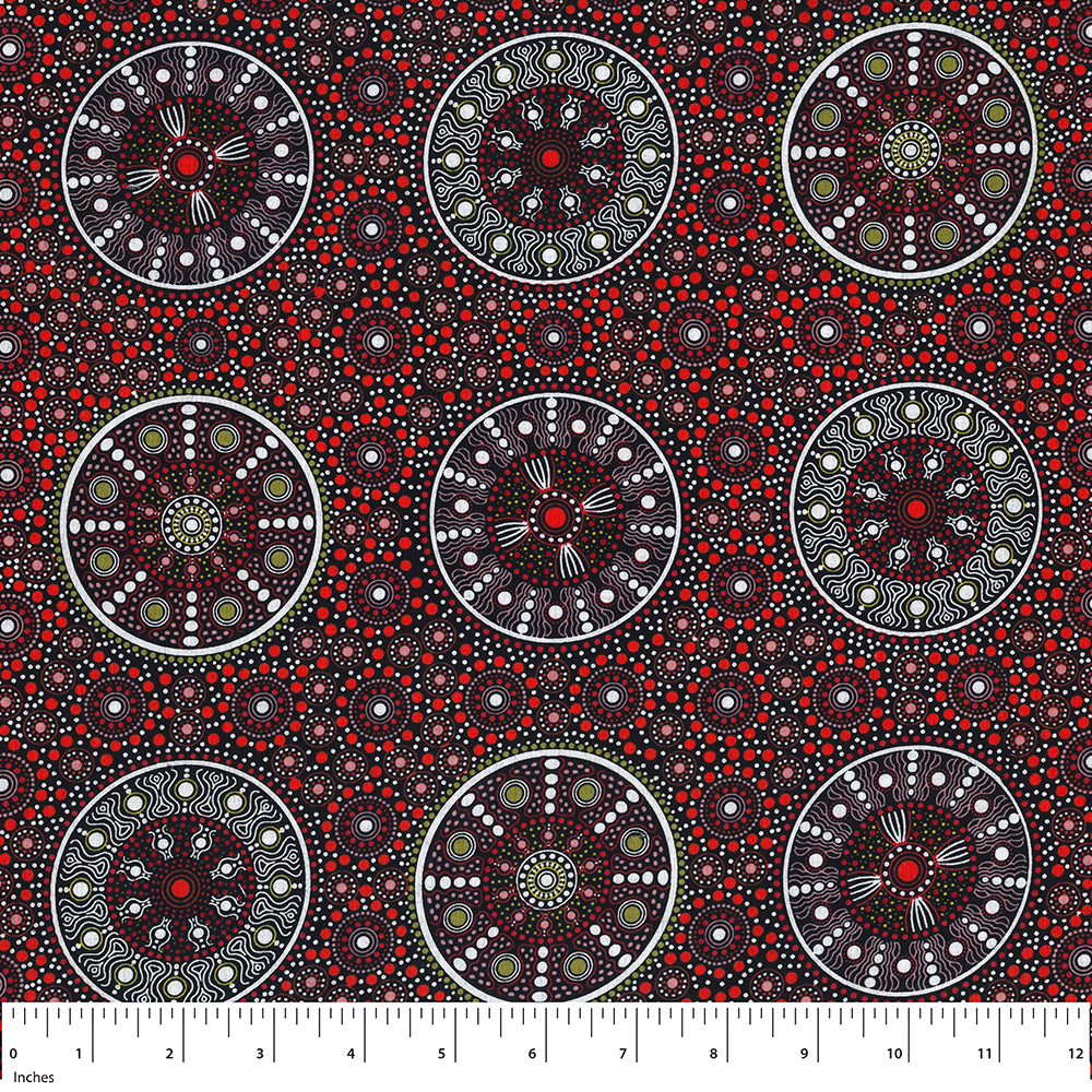 Wildflower After Rain Red 44" fabric by M&S Textiles, WARR