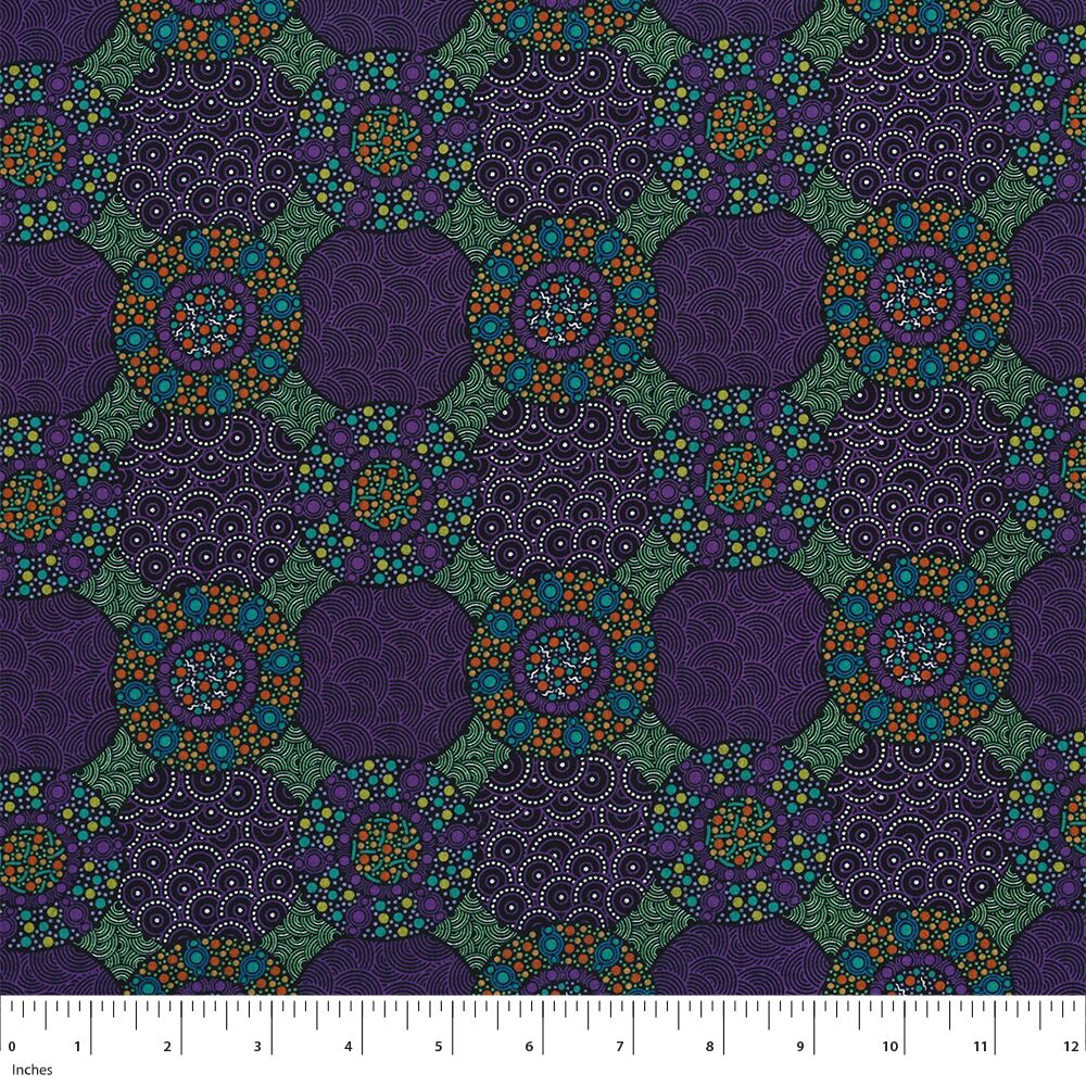 Wildflower & Bush Tucker Purple 44" fabric by M&S Textiles, WFBTP