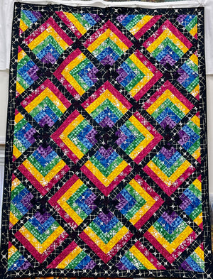 City Lights Batik Quilt Kit , Batik Textiles, 64" x 84"  Includes the Backing