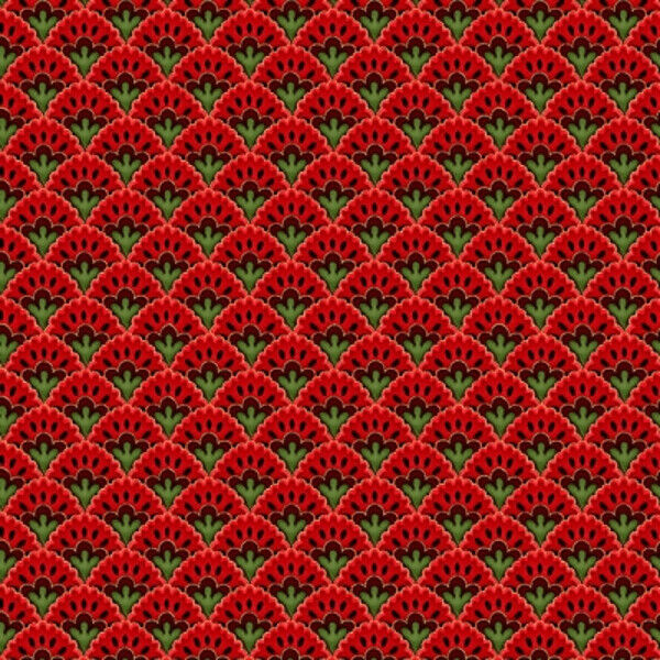 Gilded Rose Red Metallic Scallops 44" fabric by Timeless Treasures, CM1319