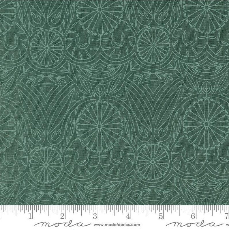 Imaginery Flowers, Spruce, 44" fabric by Moda, 48385 16