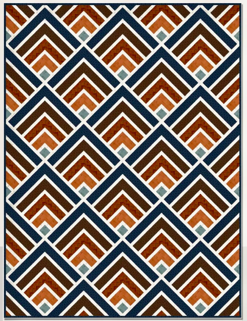 Mountain Peaks Quilt Kit with backing fabric included, measures 58" x 78"