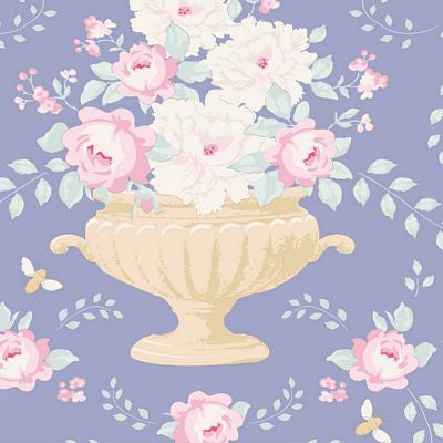 Flowerbees Blue, 44" fabric by Tilda, Happy Camper, TIL100221-V11