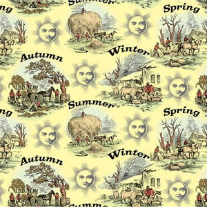 Old Farmers Almanac Floral Seasons 44" fabric by Sykel, 10324-X