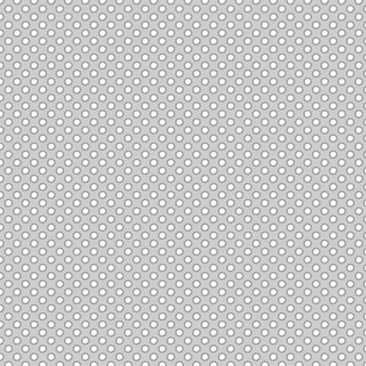 Grey Flower Dot 44" fabric by Benartex, 13211-08, Playhouse Pals