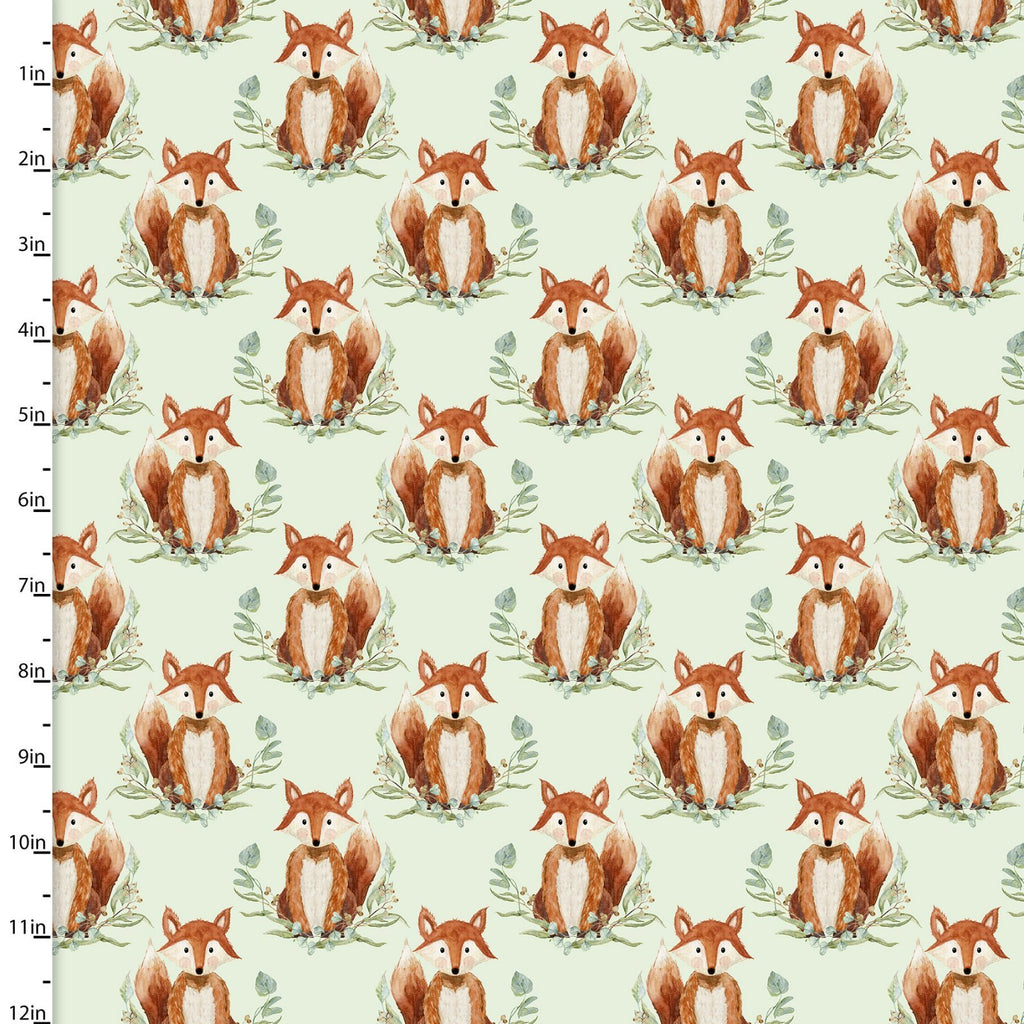 Fox Green 44" fabric by 3 wishes, 18680-grn, Forest Friends