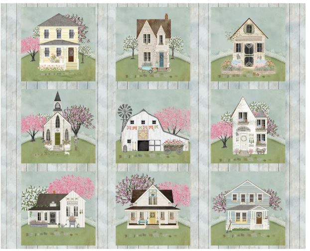Touch of Spring Houses / Dwellings 36" Panel by 3 wishes, 18751-Pnl