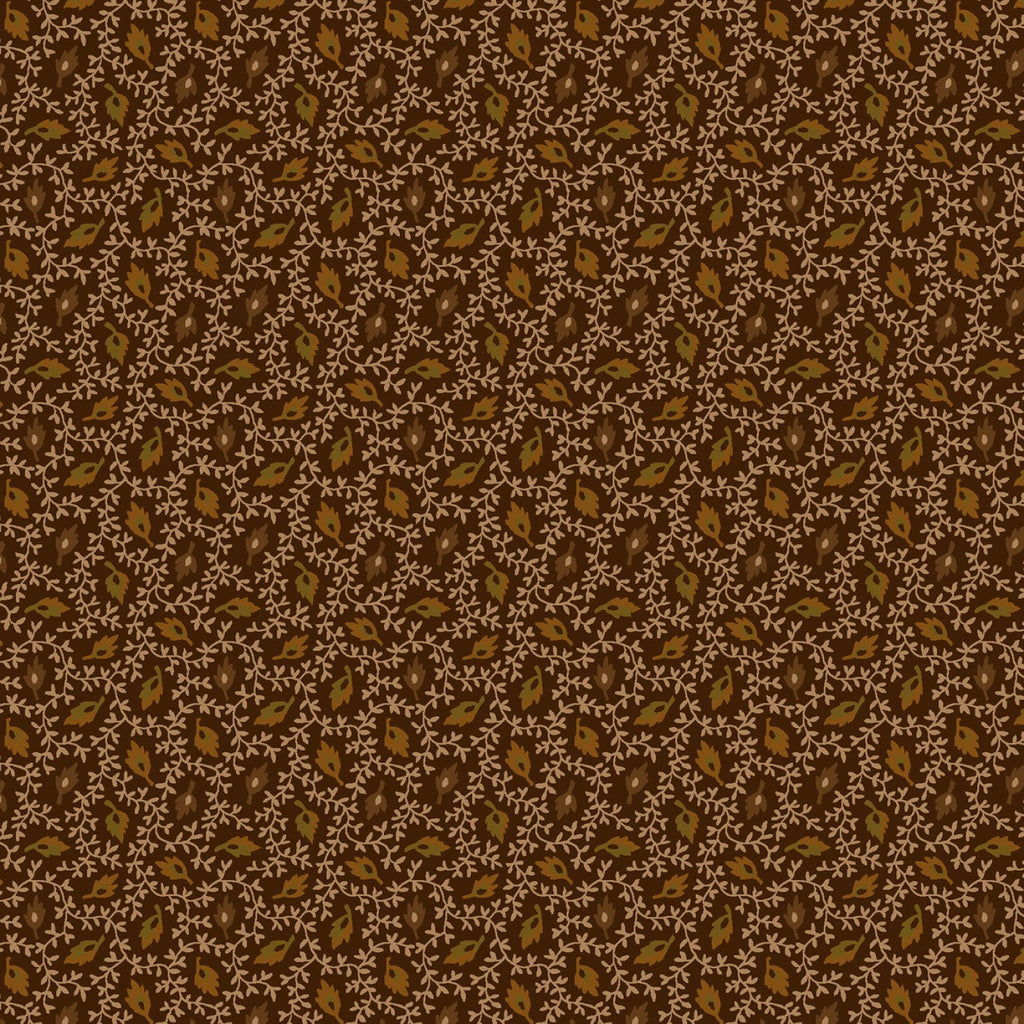 Brown Floating Leaves 44" quilt fabric, Henry Glass, 2279-38