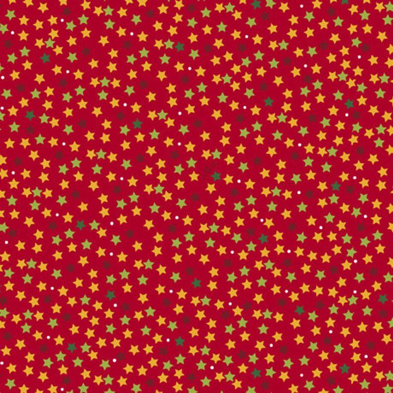 Red Star 44" fabric, Quilting Treasures, 27120-R, Meowy Christmas