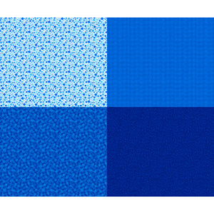 Royal Blue Fat Quarter Patch Panel, Includes 4 fat quarters, Quilting Treasures, Mingle,  27278-Y