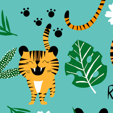 Tigers and Leaves 44" fabric by Quilting Treasures, Tiger Tails, 28230-Q