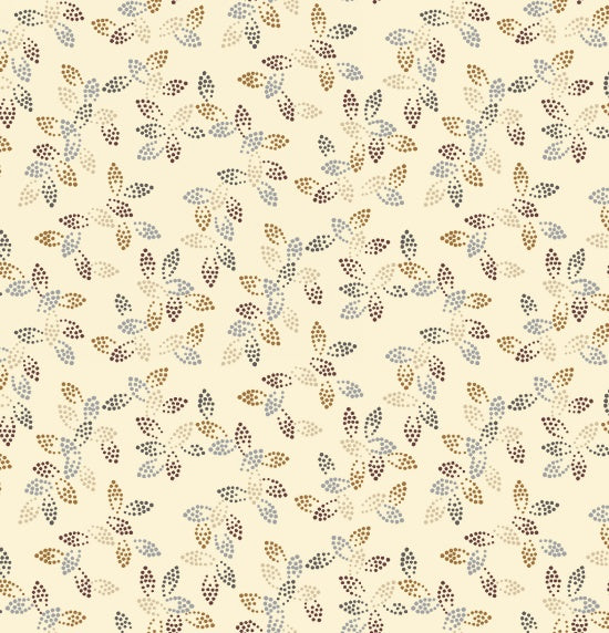Cream with leaves 108" fabric by Studio-E, 3292-44, Spangle
