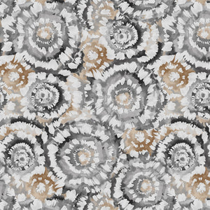 Stone Taupe, Gray and Black Spin Art 108" fabric by Studio-E, 5401-93