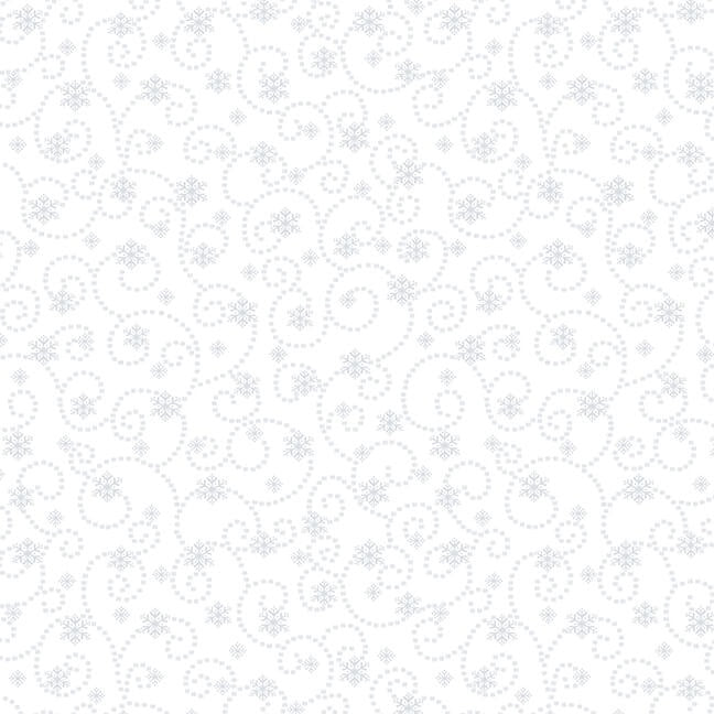 White on White Snowflakes 44" fabric by Studio-E, 6107-01W, Cream & Sugar