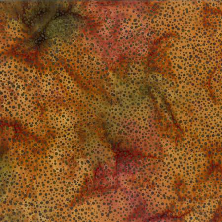 Copper Bali Batik Dots 44" batik fabric by Hoffman, 885-172