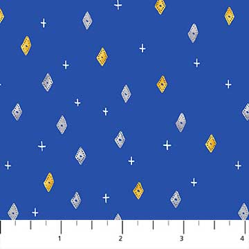 Modern blue with diamonds 44" fabric by Figo, 90034-42, Eloise Garden