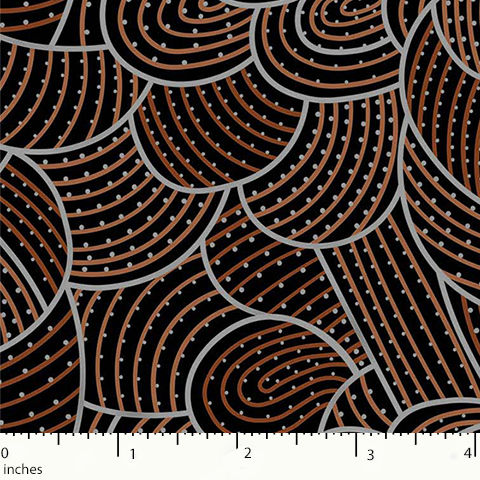 Body Painting 2 Brown Australian Aboriginal 44" fabric by M&S Textiles, BP2BR