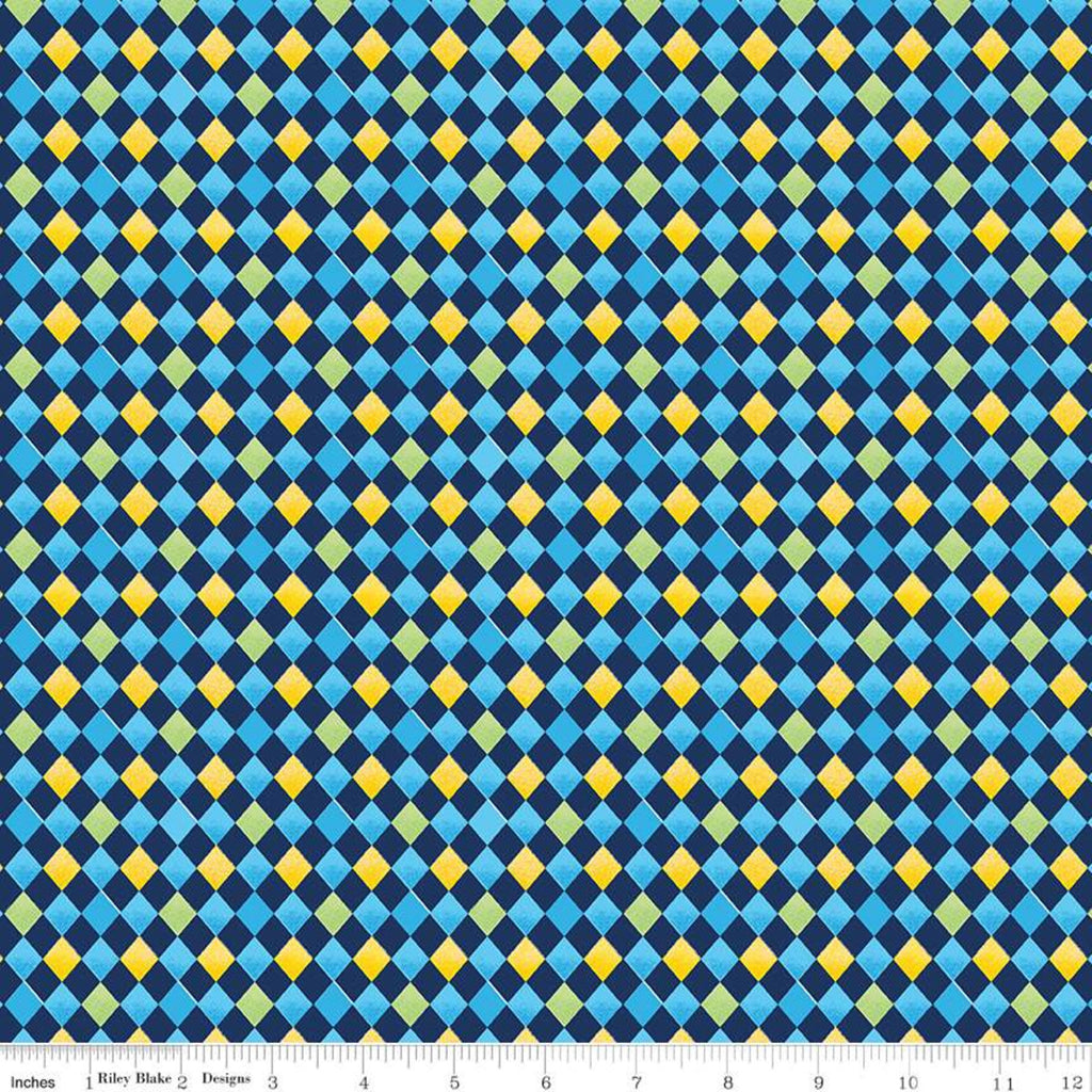 Navy Argyle 44" fabric by Riley Blake, C9994-Navy The Little Engine That Could