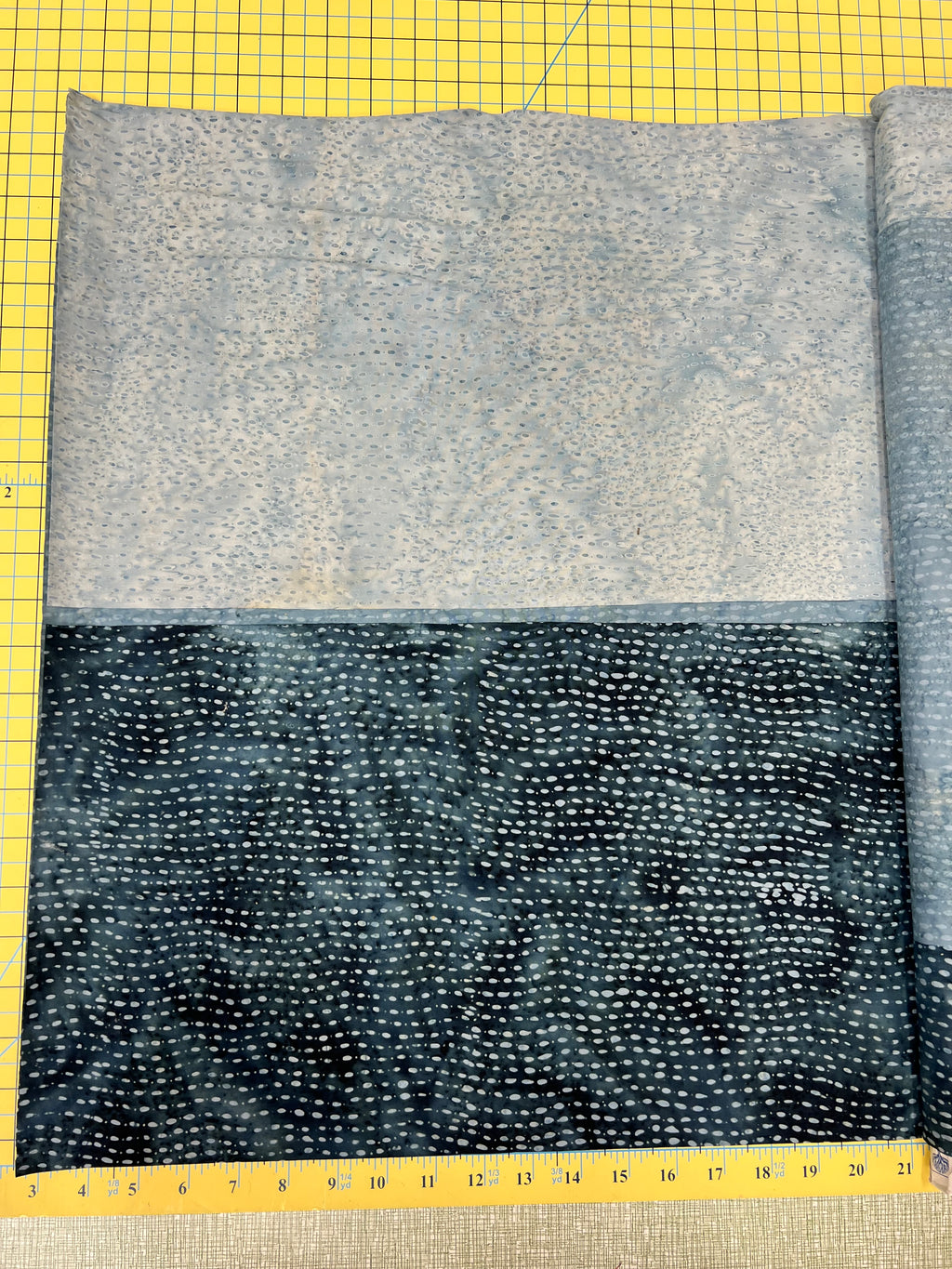 Blue - Gray Ombre 44" Batik, Northcott Banyan Batiks, 80368-49, Colorfall