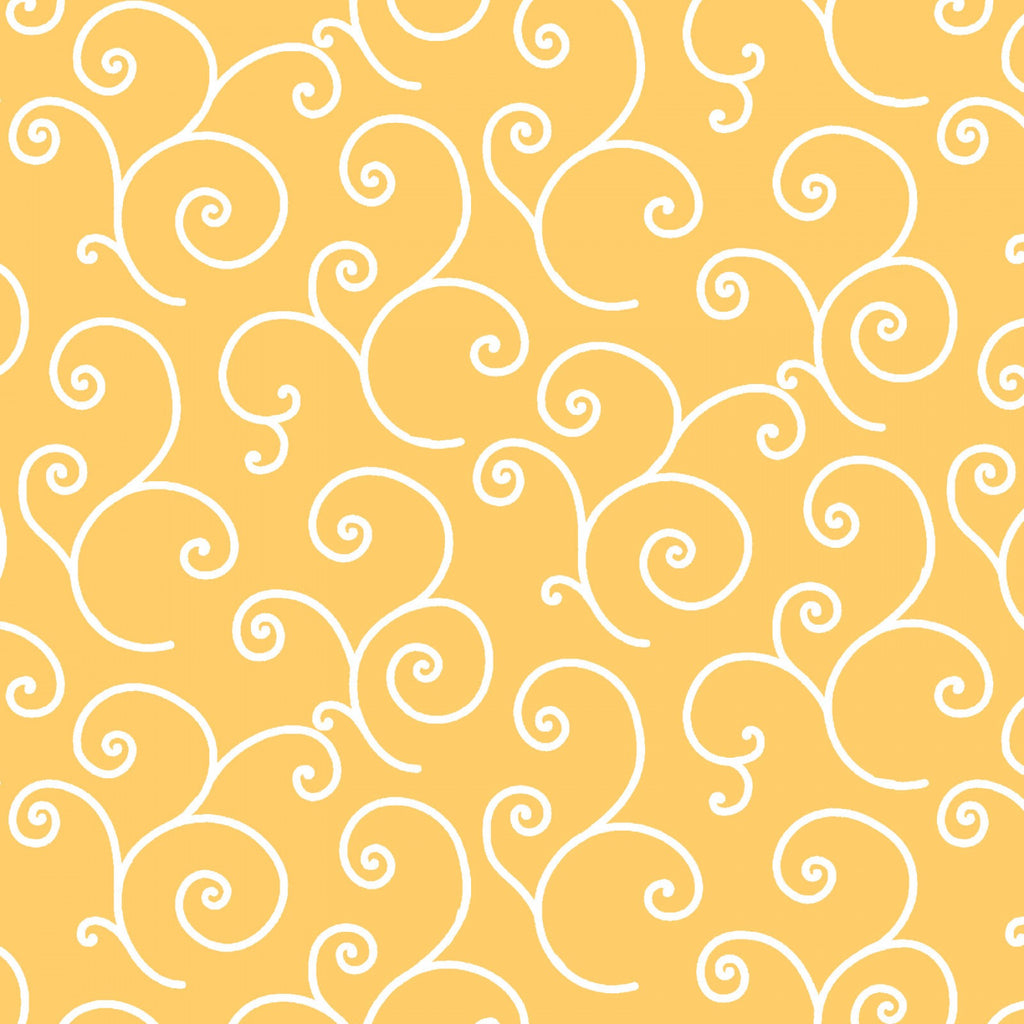 Yellow Scroll 108" fabric by Maywood Studios, MASQB202-S