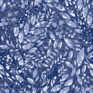 Navy Blue Dappled Leaves 108" fabric by Maywood, MASQBD106-N