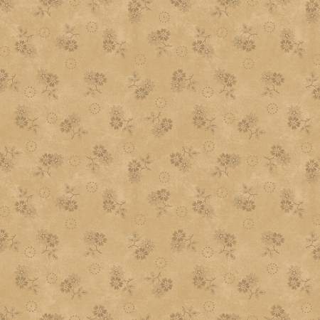 Cream Faded Blooms 44" fabric by Marcus, R171005-0142, Primitive Traditions