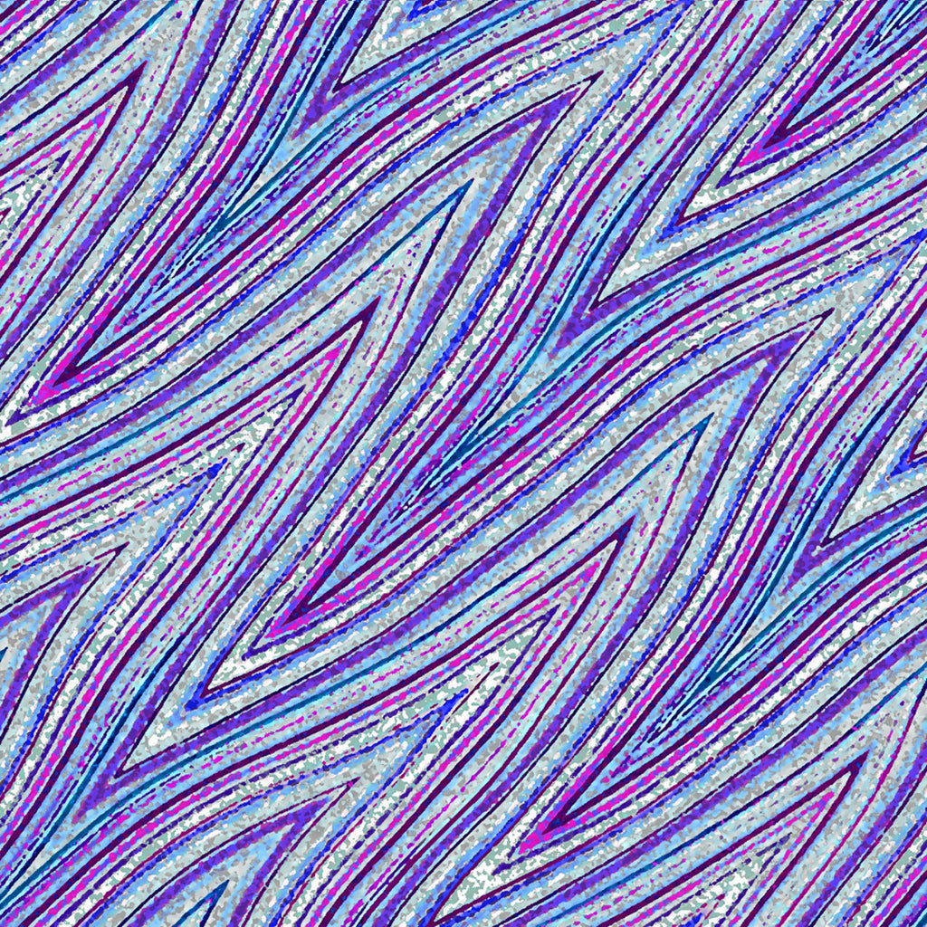 Jewel Zig Zag Digital 44" fabric by Hoffman, Dragonfly Dream, R4632-162