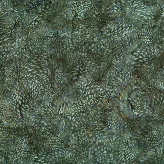 Ivory on Green - Grays, Pinecones, 44" batik, Hoffman, S2292-273-Iguana