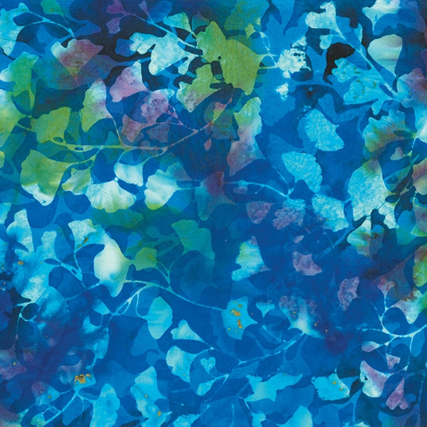 Ocean Aquatic Ginko 44" batik by Hoffman, S2376-692-Ocean-Aquatic