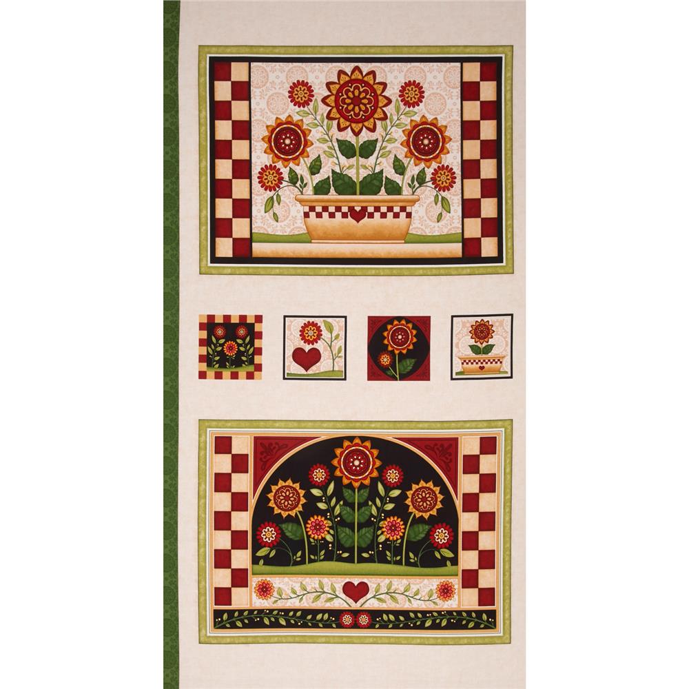 Sunflower Garden, 24" x 44" Panel, Quilting Treasures