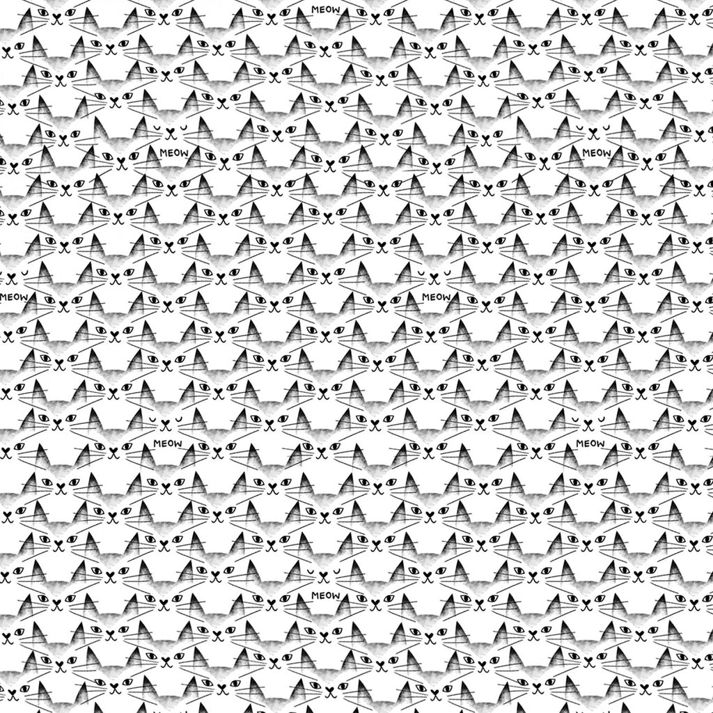 Grey Whiskers Cats 108" fabric by Michael Miller, WBX9163-Gray-D